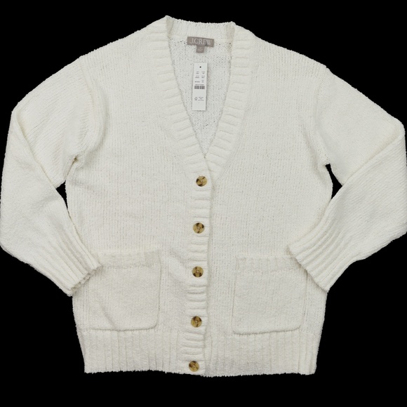 New JCREW Size S Marina V-Neck Cardigan Sweater in White $168 CM461 - Picture 5 of 7